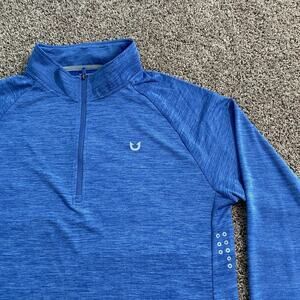 NORTHYARD Men's Running‎ Shirt Long Sleeve Quarter Zip Pullover Large Blue